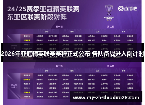 2026年亚冠精英联赛赛程正式公布 各队备战进入倒计时